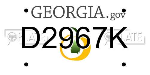 D2967K Georgia License Plate