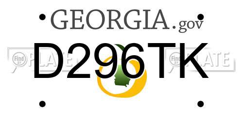 D296TK Georgia License Plate