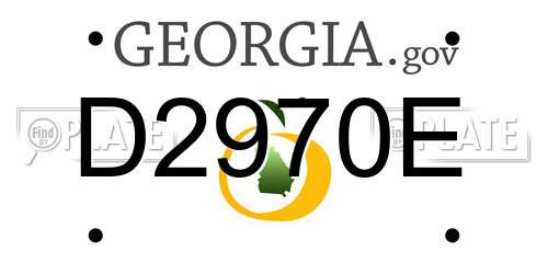 D2970E Georgia License Plate
