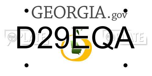 D29EQA Georgia License Plate