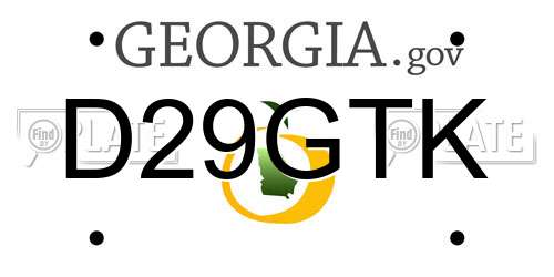 D29GTK Georgia License Plate