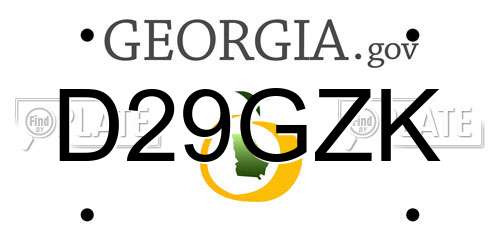 D29GZK Georgia License Plate