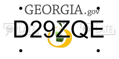 D29ZQE Georgia License Plate