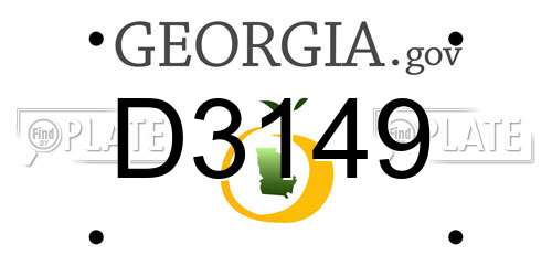 D3149 Georgia License Plate