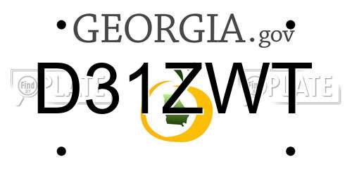 D31ZWT Georgia License Plate
