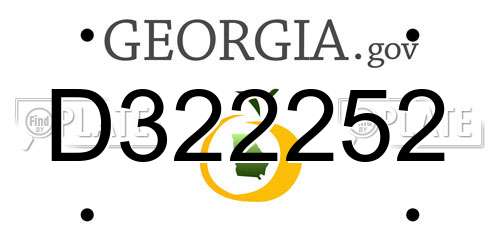 D322252 Georgia License Plate