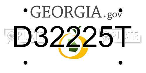 D32225T Georgia License Plate