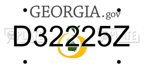 D32225Z Georgia License Plate