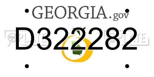 D322282 Georgia License Plate