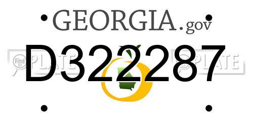 D322287 Georgia License Plate