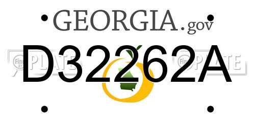 D32262A Georgia License Plate