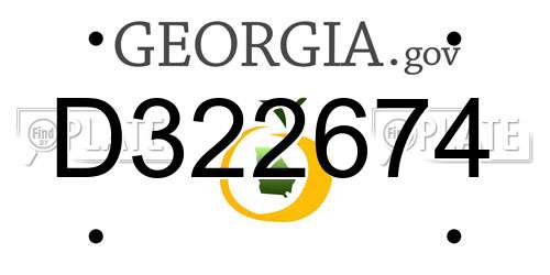 D322674 Georgia License Plate