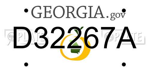 D32267A Georgia License Plate