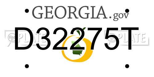 D32275T Georgia License Plate