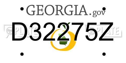 D32275Z Georgia License Plate