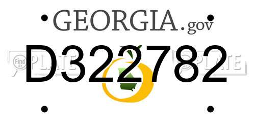 D322782 Georgia License Plate