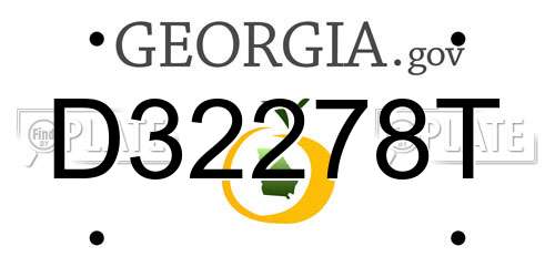 D32278T Georgia License Plate