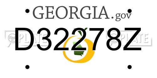 D32278Z Georgia License Plate