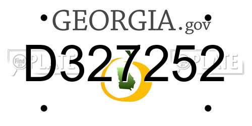 D327252 Georgia License Plate