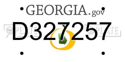 D327257 Georgia License Plate