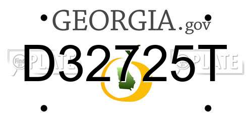 D32725T Georgia License Plate