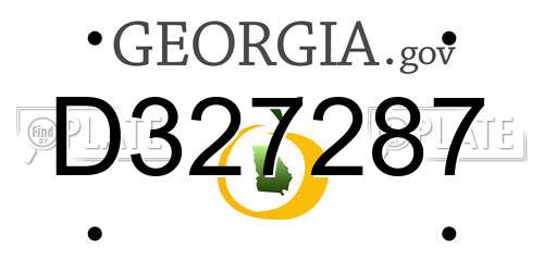 D327287 Georgia License Plate