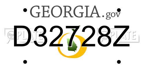 D32728Z Georgia License Plate