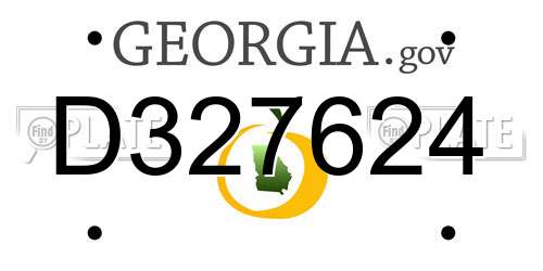 D327624 Georgia License Plate