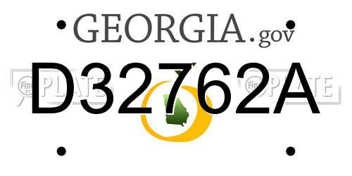 D32762A Georgia License Plate