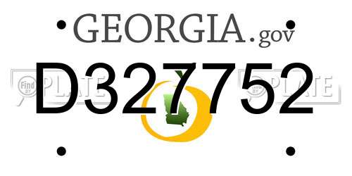 D327752 Georgia License Plate