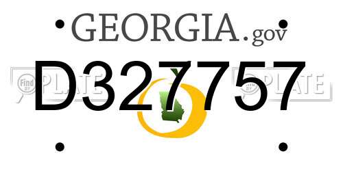 D327757 Georgia License Plate