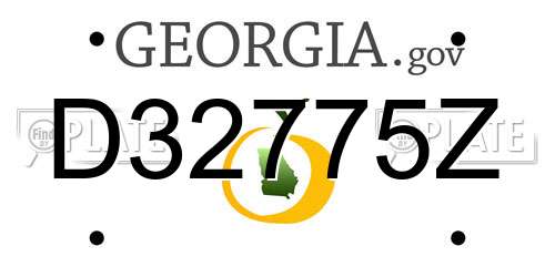 D32775Z Georgia License Plate