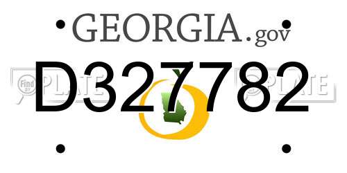 D327782 Georgia License Plate