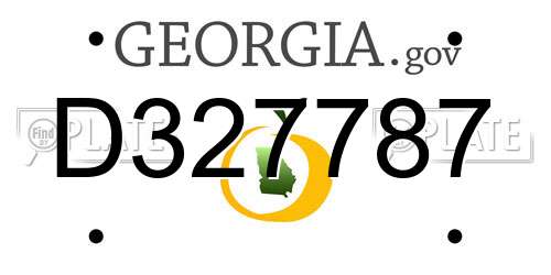 D327787 Georgia License Plate