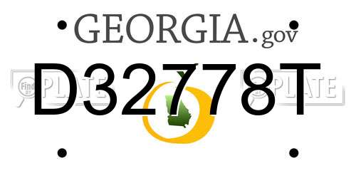 D32778T Georgia License Plate
