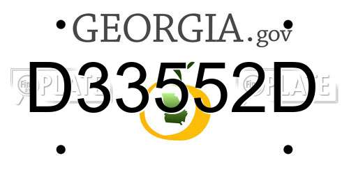 D33552D Georgia License Plate