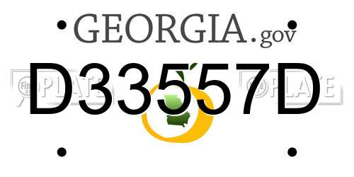 D33557D Georgia License Plate