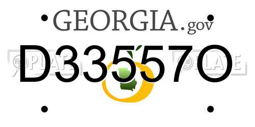 D33557O Georgia License Plate