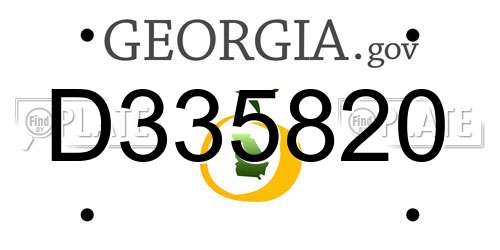 D335820 Georgia License Plate