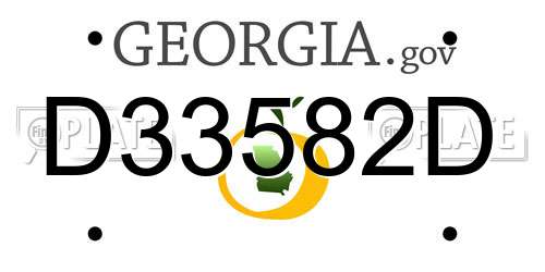 D33582D Georgia License Plate