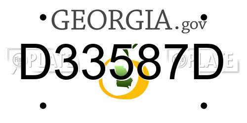 D33587D Georgia License Plate
