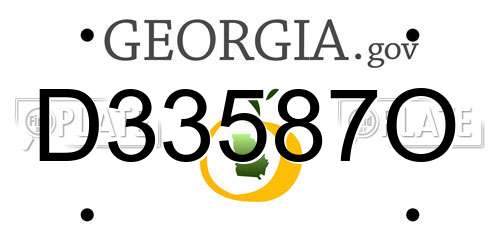 D33587O Georgia License Plate