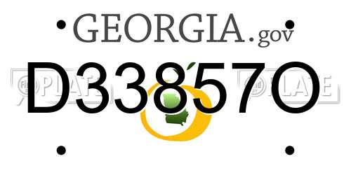 D33857O Georgia License Plate