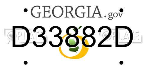 D33882D Georgia License Plate