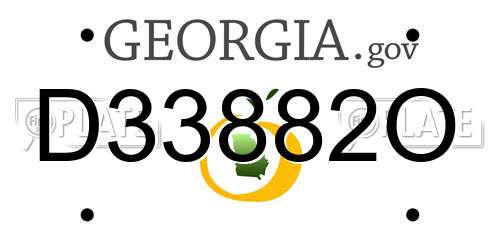 D33882O Georgia License Plate