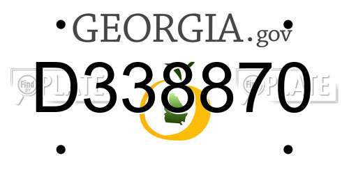 D338870 Georgia License Plate