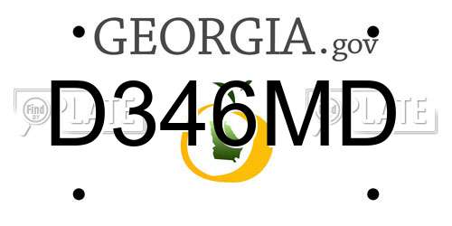D346MD Georgia License Plate