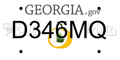 D346MQ Georgia License Plate