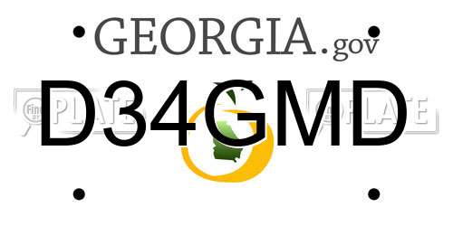D34GMD Georgia License Plate