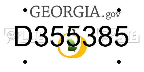 D355385 Georgia License Plate